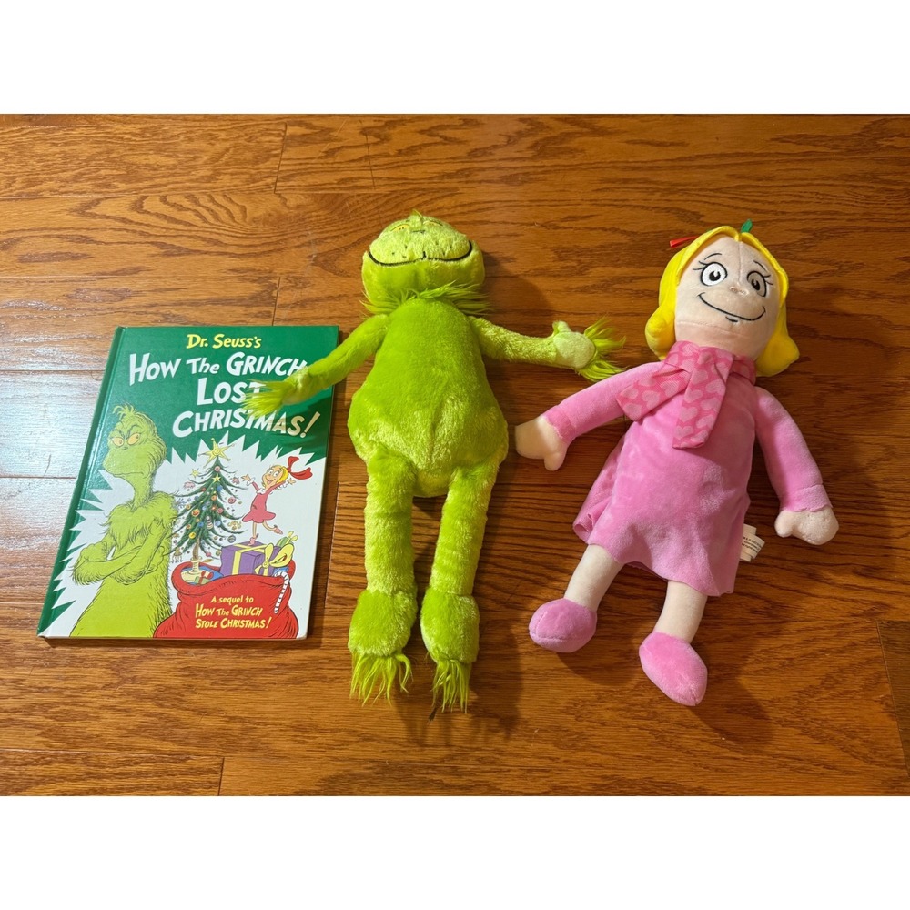 Bundle of Grinch and Cindy Lou Who Plush and "How the Grinch Lost Christmas" EUC - Picture 2 of 7